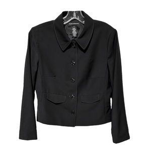 Club Monaco Wool Blend Button Front Black Jacket
